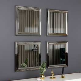 Hanah Home Loza - Silver Juego de Espejos (4 piezas)